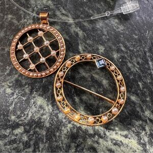 ✨ SOLD ✨ Vintage victorian 14k gold seed pearl pendant brooch LOT